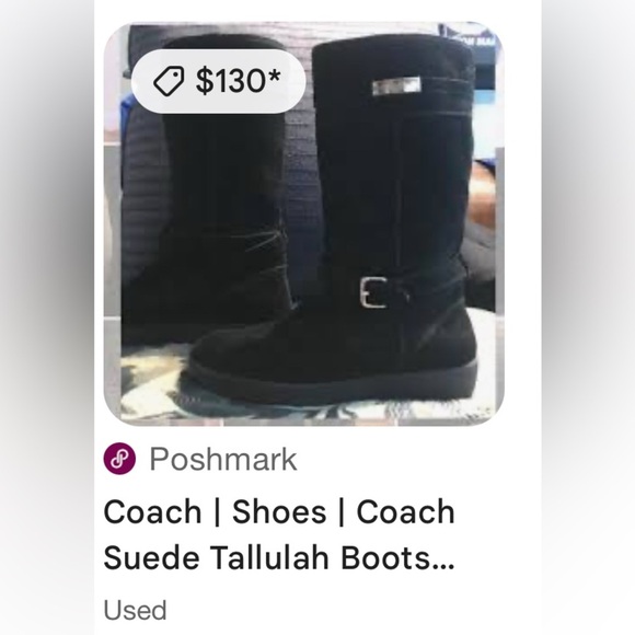 Coach Tallula Black Suede Winter Boots - Picture 7 of 9